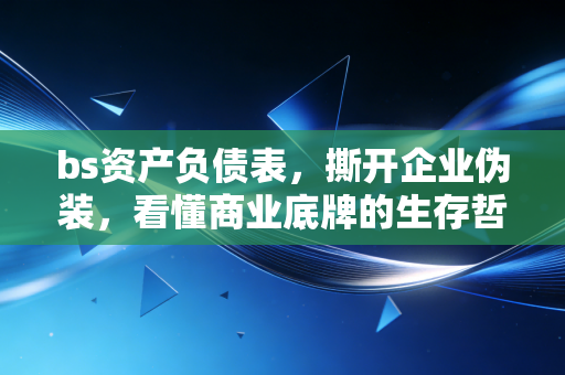 bs资产负债表，撕开企业伪装，看懂商业底牌的生存哲学
