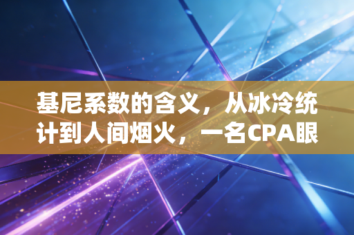 基尼系数的含义,从冰冷统计到人间烟火,一名CPA眼中的财富分配逻辑