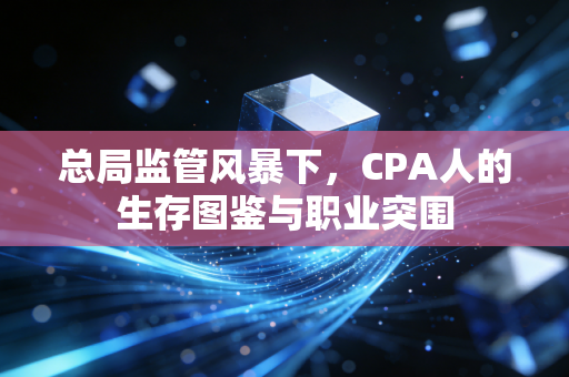 总局监管风暴下,CPA人的生存图鉴与职业突围