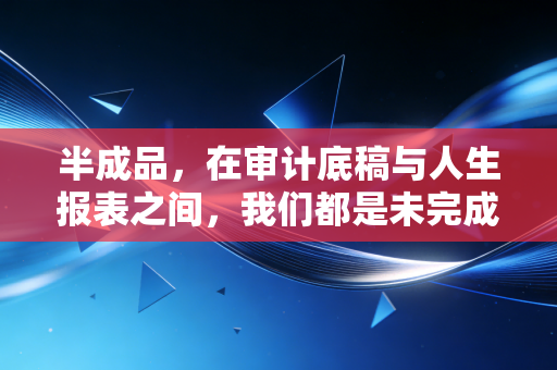 半成品,在审计底稿与人生报表之间,我们都是未完成的杰作