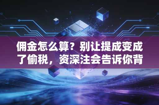 佣金怎么算？别让提成变成了偷税，资深注会告诉你背后的门道