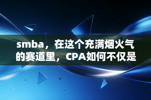smba，在这个充满烟火气的赛道里，CPA如何不仅是查账的，更是做局的？