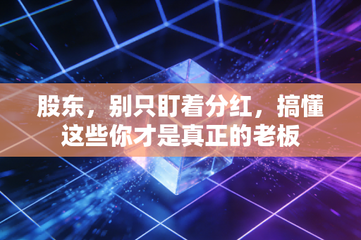 股东，别只盯着分红，搞懂这些你才是真正的老板