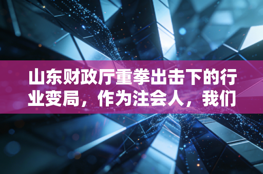 山东财政厅重拳出击下的行业变局，作为注会人，我们该如何在严监管中突围？