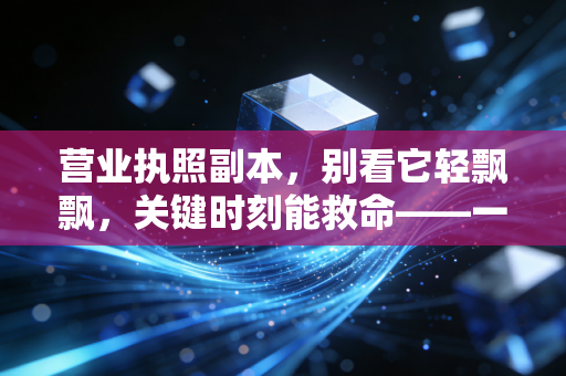 营业执照副本，别看它轻飘飘，关键时刻能救命——一位注会眼里的企业身份证副本