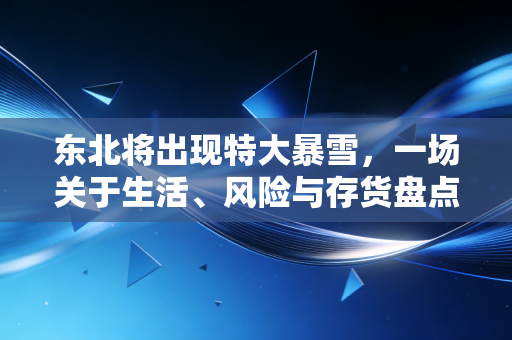 东北将出现特大暴雪，一场关于生活、风险与存货盘点的深度思考