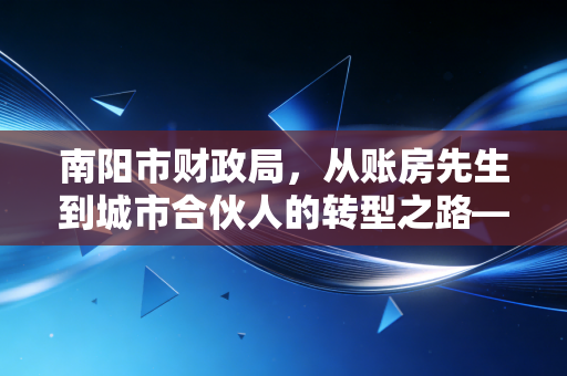 南阳市财政局，从账房先生到城市合伙人的转型之路——一位注会眼中的财政变革