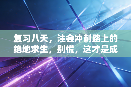复习八天,注会冲刺路上的绝地求生,别慌,这才是成年人的顶级自律