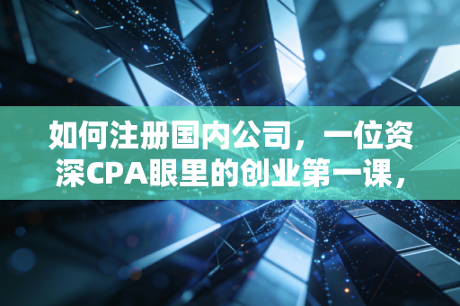 如何注册国内公司，一位资深CPA眼里的创业第一课，避坑指南全解析