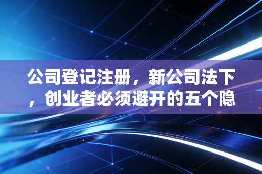 公司登记注册，新公司法下，创业者必须避开的五个隐形深坑