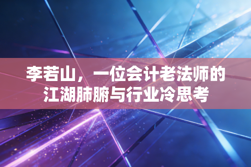 李若山，一位会计老法师的江湖肺腑与行业冷思考