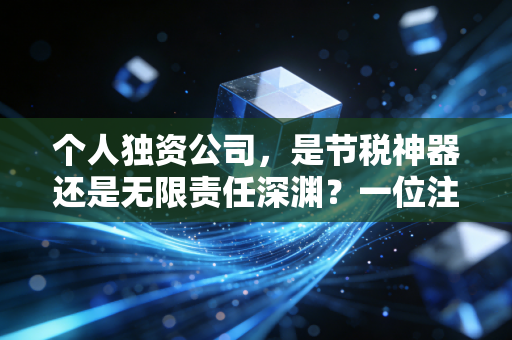 个人独资公司,是节税神器还是无限责任深渊?一位注会老兵的实话实说