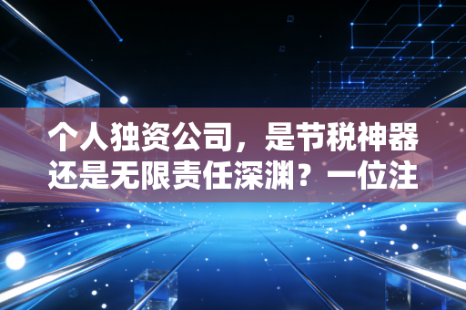 个人独资公司，是节税神器还是无限责任深渊？一位注会老兵的实话实说