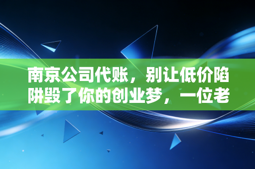 南京公司代账，别让低价陷阱毁了你的创业梦，一位老会计的掏心窝子话