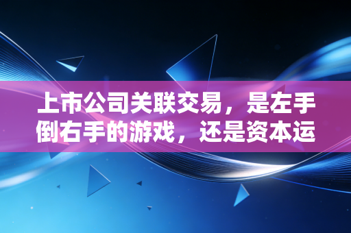 上市公司关联交易,是左手倒右手的游戏,还是资本运作的必经之路?