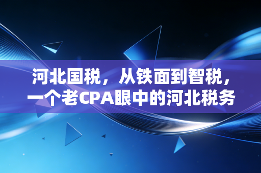 河北国税，从铁面到智税，一个老CPA眼中的河北税务变迁实录
