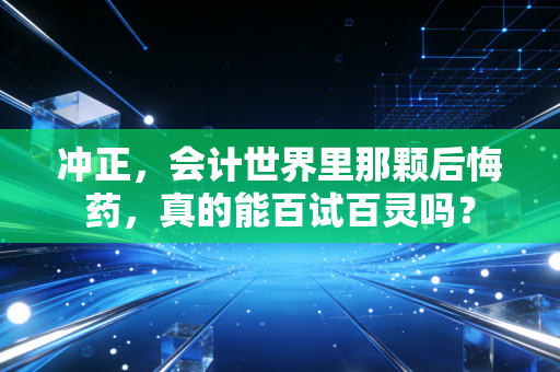 冲正,会计世界里那颗后悔药,真的能百试百灵吗?