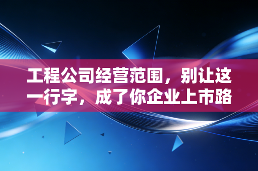 工程公司经营范围,别让这一行字,成了你企业上市路上的隐形炸弹