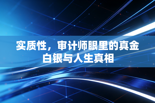 实质性，审计师眼里的真金白银与人生真相