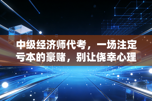 中级经济师代考，一场注定亏本的豪赌，别让侥幸心理毁了你的职业生涯