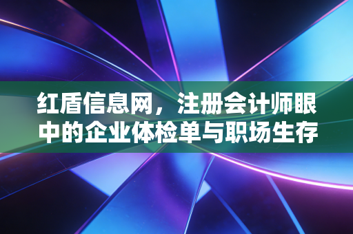 红盾信息网,注册会计师眼中的企业体检单与职场生存指南