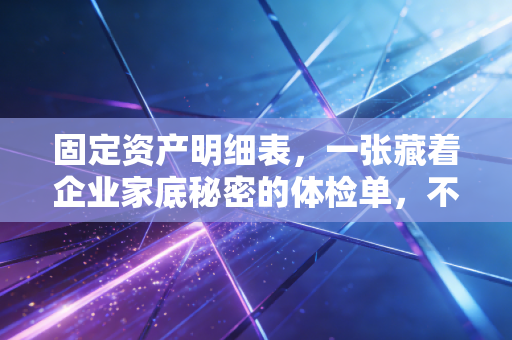 固定资产明细表,一张藏着企业家底秘密的体检单,不仅是审计师的噩梦,更是管理者的照妖镜