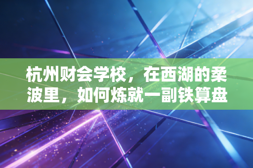 杭州财会学校，在西湖的柔波里，如何炼就一副铁算盘与硬脊梁？