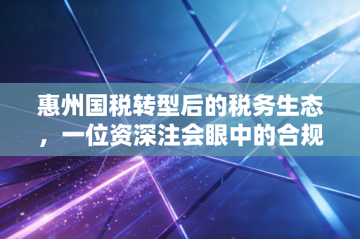 惠州国税转型后的税务生态,一位资深注会眼中的合规红利与经营智慧