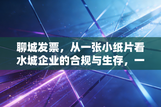 聊城发票,从一张小纸片看水城企业的合规与生存,一位注会的心里话