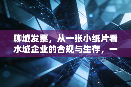 聊城发票,从一张小纸片看水城企业的合规与生存,一位注会的心里话