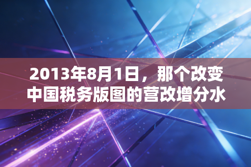 2013年8月1日，那个改变中国税务版图的营改增分水岭，以及我们审计人的阵痛与新生