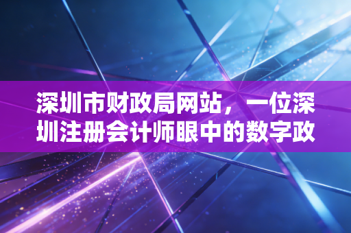 深圳市财政局网站,一位深圳注册会计师眼中的数字政务风向标与实务避坑指南