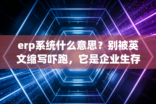 erp系统什么意思?别被英文缩写吓跑,它是企业生存的数字化大脑