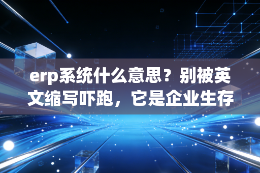 erp系统什么意思？别被英文缩写吓跑，它是企业生存的数字化大脑