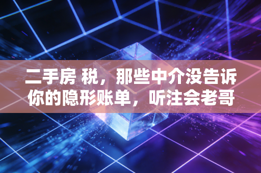 二手房 税，那些中介没告诉你的隐形账单，听注会老哥给你算笔明白账
