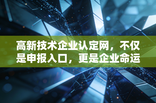 高新技术企业认定网，不仅是申报入口，更是企业命运的分水岭——一位资深注会的深度观察
