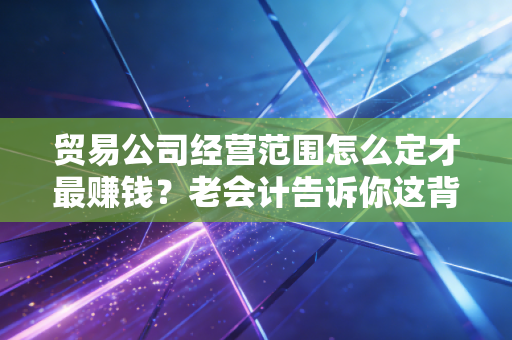 贸易公司经营范围怎么定才最赚钱？老会计告诉你这背后的税务与法律玄机