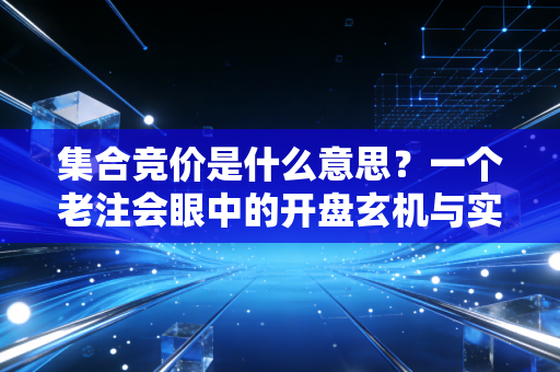 集合竞价是什么意思?一个老注会眼中的开盘玄机与实战心法