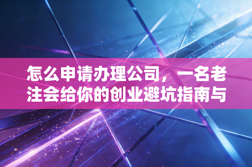 怎么申请办理公司，一名老注会给你的创业避坑指南与实操全流程
