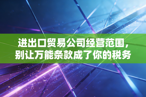 进出口贸易公司经营范围,别让万能条款成了你的税务雷区