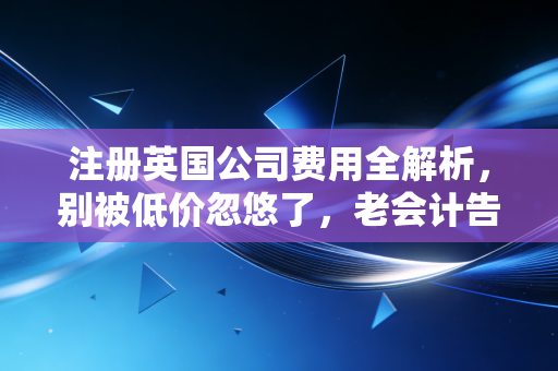 注册英国公司费用全解析，别被低价忽悠了，老会计告诉你背后的真相