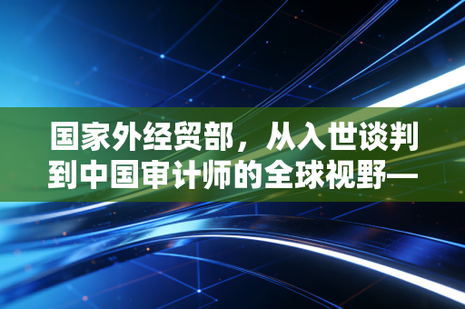 国家外经贸部，从入世谈判到中国审计师的全球视野——一位注会老兵的回顾与思考