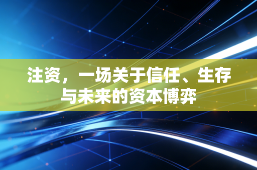 注资,一场关于信任、生存与未来的资本博弈