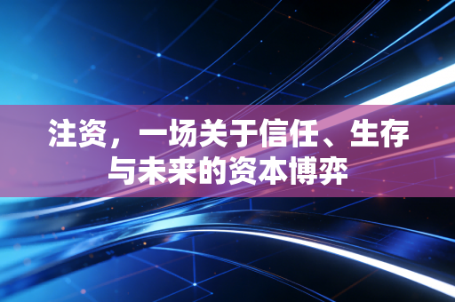 注资,一场关于信任、生存与未来的资本博弈