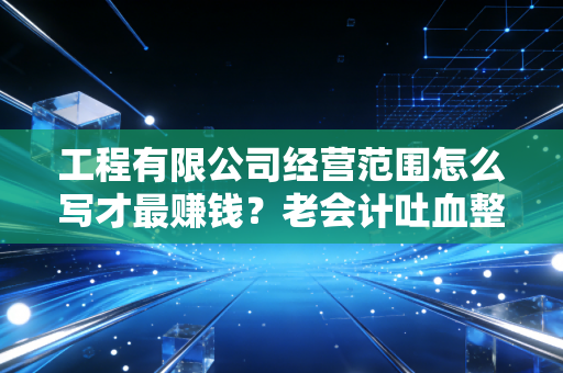 工程有限公司经营范围怎么写才最赚钱？老会计吐血整理的避坑指南