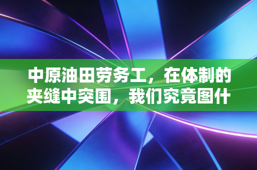 中原油田劳务工，在体制的夹缝中突围，我们究竟图什么？