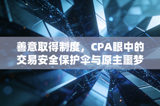 善意取得制度，CPA眼中的交易安全保护伞与原主噩梦