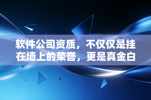 软件公司资质，不仅仅是挂在墙上的荣誉，更是真金白银的护城河