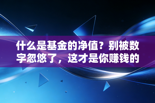 什么是基金的净值?别被数字忽悠了,这才是你赚钱的真相