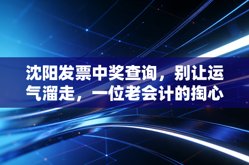 沈阳发票中奖查询，别让运气溜走，一位老会计的掏心窝子指南